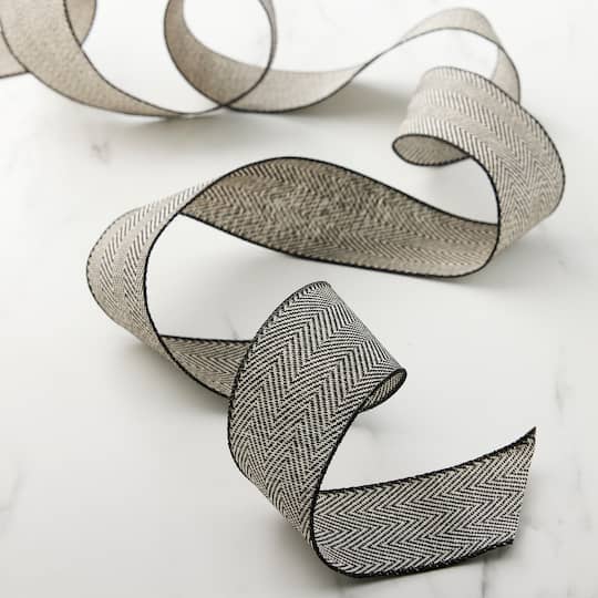 2.5" x 25ft. Herringbone Wired Ribbon by Celebrate It™